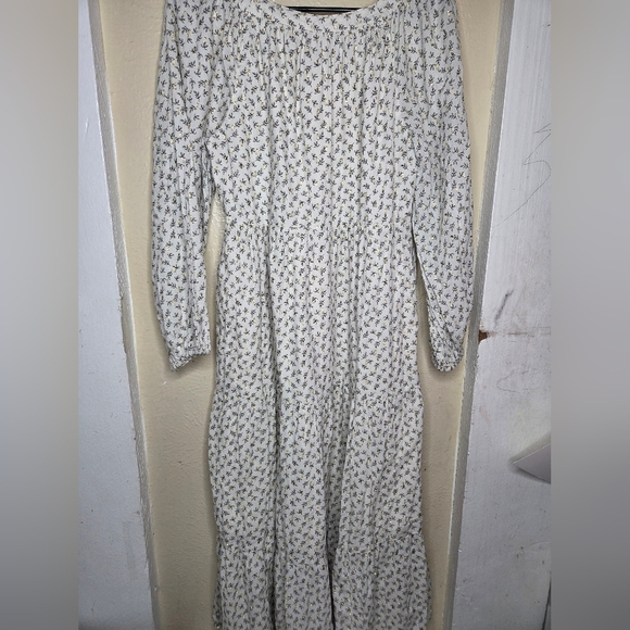 Old Navy Womens Prairie Tiered Maxi Dresses SizeMedium Print Gold Cottagecore - Picture 14 of 16